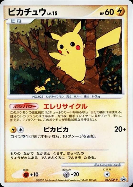 포켓몬 TCG 피카츄 LV.15 057/DP-P 배틀로드 서머 2007 프로모 카드 (일어판) 사진